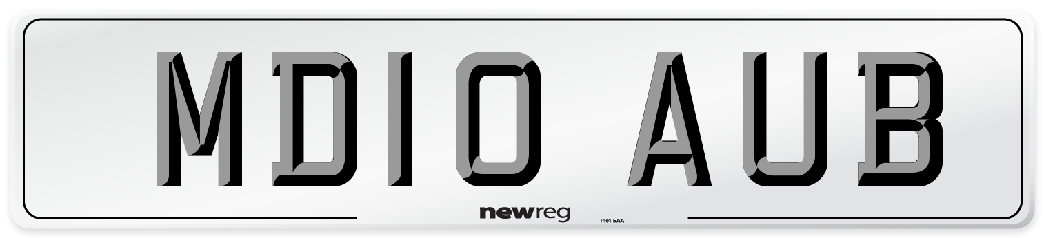 MD10 AUB Number Plate from New Reg
